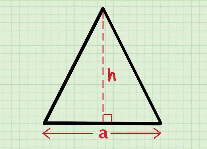 Công thức tính diện tích của tam giác cân chi tiết