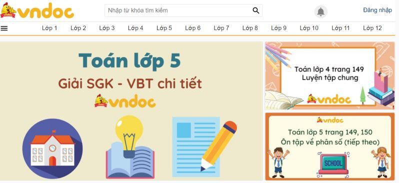 Thi Toán lớp 1 online cho bé - vndoc.com