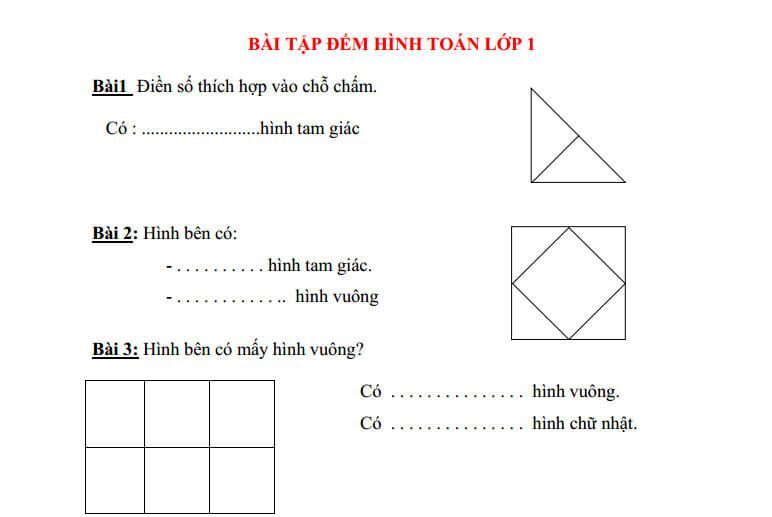 49+ Bài Tập Đếm Hình Lớp 1 Có Đáp Án || Clevai Math